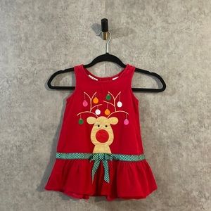 Blueberi Boulevard Cotton Reindeer Ornament Dress